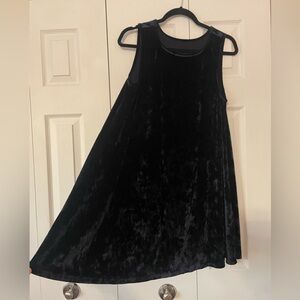 BB Dakota Crushed Velvet Sleeveless Dress Navy Blue - Size M